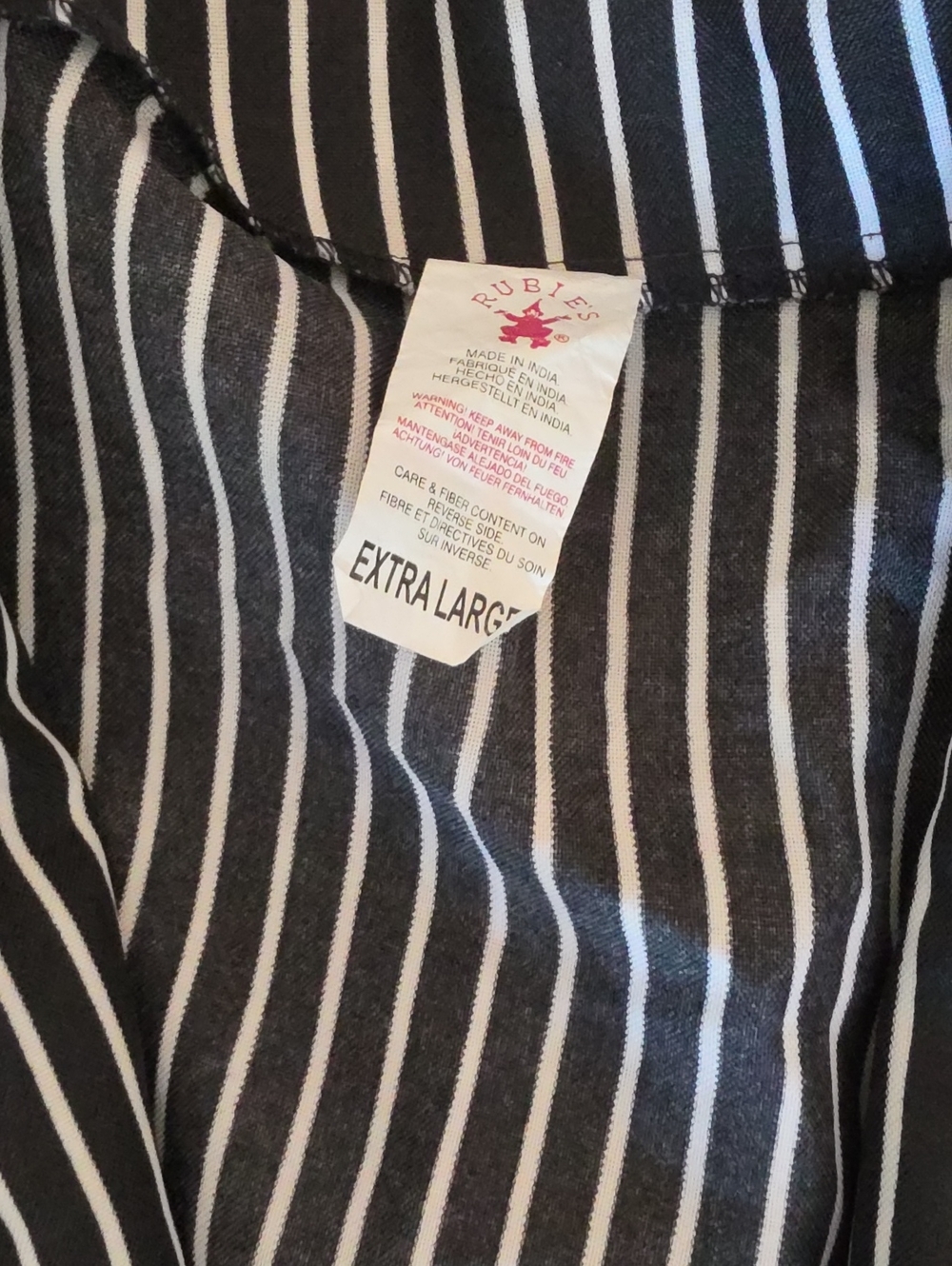 Rubie's Black and White Striped Shirt - XL